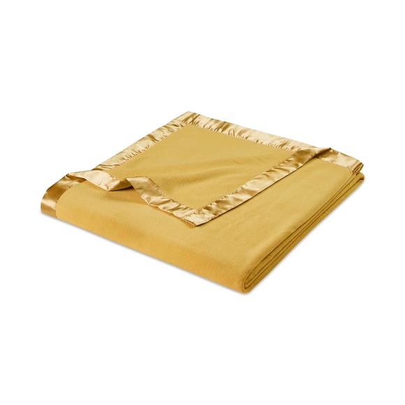 Martha Stewart Soft Fleece King Size Blanket, 108" x 90", Harvest Gold - Picture 2 of 10